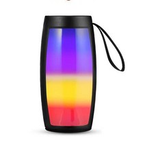 AI스피커 인공지능 스피커 RGB 다채로운 빛나는 무선 블루투스 호환 스피커 끈이 있는 경량 휴대용 카드 F, 01 Black, 01 Black