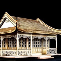 DIY 성인 어린니 완구 중국 풍경 고건축 모형 중국풍 목질 미니 투공 촬영 전시 도구 소품 조립 중국식 작은 집 장식품