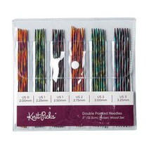 Knit Picks 더블 포인트 우드 뜨개질 바늘 세트 모자이크 12.7cm(5인치)