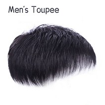 남자이마헤어라인가발 m자커버 앞머리 가발OSI 짧은 남성의 가발 스트레이트 헤어 남자 Toupee 피스 교체, 한개옵션1, 02 Natural Black
