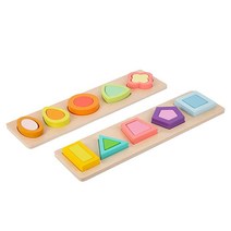 Adena Montessori 유아용 모양 퍼즐 3피스, 10 Pieces
