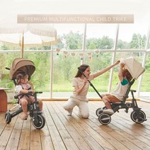 시둥마켓 +[시둥마켓]+_ 붕붕카 어린이트라이크 아기붕붕카 아기선물 유아붕붕카 유아자전거, 핸들 세발자전거 폴딩 멀티 유모차자전거 아이보리