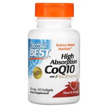 닥터스 베스트 고흡수 코엔자임Q10 with 바이오페린 100mg 120 소프트젤 (4개월분), 120정, 1개