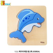 18개월 아기 잡기쉬운 돌고래 원목 퍼즐 놀이방 집콕놀이 아기퍼즐 그림맞추기 3세, 1개