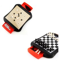 1+1 다원 휴대용 미니 자석 오목 장기 체스 게임 세트, 오목게임+체스게임