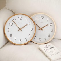 우드인테리어 30cm 저소음 원형 벽시계 실습실 깔끔 개업선물 바늘 병원 학교 한의원, 내츄럴