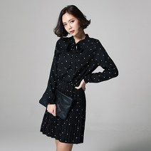아루클럽 도트 쉬폰 원피스