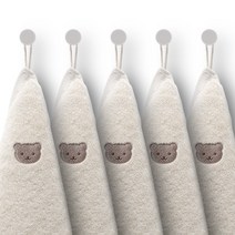 라임데일리 무염색 어린이집 고리수건 5P, 곰돌이, 5개