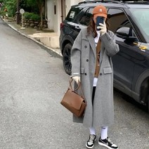 블링앤수 매력적인 여성 기본핏 롱 코트 IZZ014