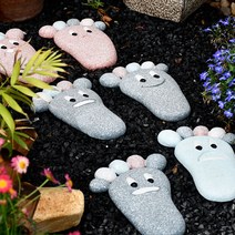 전원주택 마당 정원 꾸미기 색깔 디딤돌 발바닥, 밝은 갈색 계열 - 2개