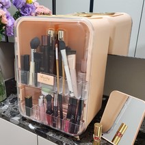 디스파인 투명 대용량 화장품정리함, 1개, 코랄핑크