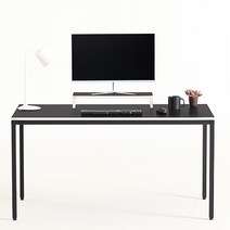 다가구 프래그마 책상 120 x 60 cm, 상판(블랙 + 아이보리) + 프레임(블랙)