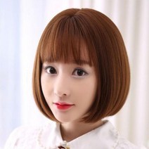 숏컷통가발 커트가발 숏컷반가발 여자숏컷가발 통가발, 1, 골드브라운
