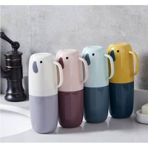 휴대용 여행용 유치원 어린이집 코끼리 칫솔통 케이스 양치컵 칫솔양치컵 보관통, 1, 핑크