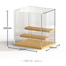 원목 우드 아크릴 계단식 피규어 장식 진열장 전시대 케이스 보관 레고 미니 보관, A