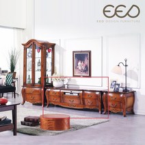 [이드가구] 프렌치 빈티지 엔틱가구 우드 엔틱 TV장 겸용 거실장 T1165, 단품