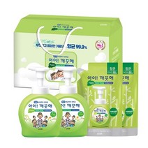 Lion 아이깨끗해 선물세트 본품 2입 + 리필 2입 손 세척 물비누 핸드솝 코스트코