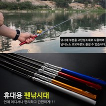 입문용 미니 펜낚시대 경량 릴포함 베스 쏘가리로드, 릴+펜낚시대(블랙)