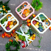 퐈퐈네 과일선물세트 과일바구니 정말맛있는 프리미엄 당일발송/예단/이바지/출산/병문안/선물, 대, 연분홍, 아이보리