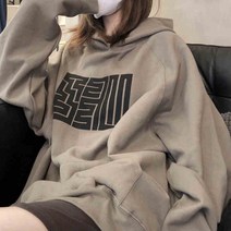 오버사이즈 맨투맨 여성 봄가을 얇은 후드 점퍼 상의 오버핏 후드티 Whr0603
