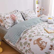 솔질된 4피스 어린이 만화 침대 시트