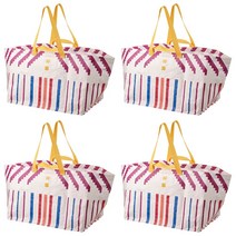 이케아 욈세시디그 장바구니 라일락 71L 시장 가방 분리수거 타포린백 대형 105.460.81, 4개