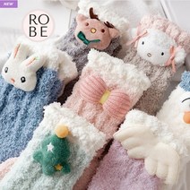 로브리빙 꾸러기 키즈 털안빠지는 얇은 수족냉증 임산부 극세사 귀여운 토끼 캐릭터 수면양말