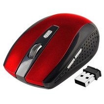 왼손마우스 Erilles 베스트 셀러 2.4G 무선 광 마우스 컴퓨터 왼손잡이 USB 나노 수신기 미니 여행 노트북, 02 빨간, 한개옵션1