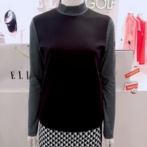 엘르골프 캐주얼한착장이가능한 면블럭목크넥티셔츠 6h-65402820