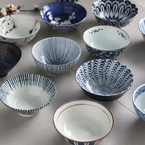 일본식 라멘 면기 라면그릇 우동기 덮밥그릇, 네코 라면기 블루中