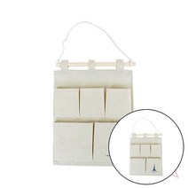 지크라운 벽걸이 수납포켓(5칸) 린넨 벽걸이 수납포켓 수납정리함