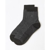 21FW 블랙 체크배색 면혼방 중목양말 DMSS1F151BK