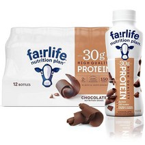 Fairlife Nutrition 단백질 쉐이크 12개 팩 30g 저설탕 락토스 프리 바닐라 초콜릿 솔티드 캐러멜 딸기 맛 30ml(11.5온스) (KozyHome ) (CozyH