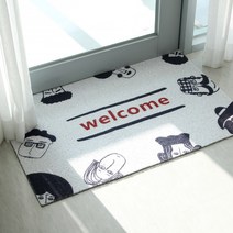 현관 코일 매트 신발장 발판 웰컴 스마일 발매트 90 x 60 cm, 01 웰컴, 1개