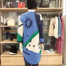 BENETTON NC12 고컬 레터링 롱 심플카디건 태양별레터링 BAKCA9261IV