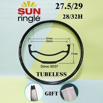 자전거림 휠셋 sunringle duroc sd37 알루미늄 합금 산악 27.5 인치 650b 29 인치 튜브리스 aro 28 32 홀 농구 29er 소매, 2pcs 29 28h 용접