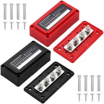 점퍼와이어 9 18Pcs 버스 바 터미널 블록 DC 12V48V 300A 배전 4 M8 스터드 배터리 정션, black red
