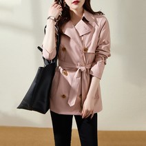 짧은 트렌치 코트 여성 졸업식 패션 슬림핏 빅사이즈 바람막이 럭셔리 카라 아우터 핫 레트로 뉴트로 쟈켓