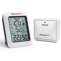 ThermoPro TP60S 60미터 무선 실내 실외 디지털 온습도계, 1개