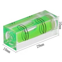 레벨측정기 2pcs 29x10x10mm 스퀘어 레벨 그린 땡기 레벨 스피릿 레벨 세트 수평 정밀 스피릿 버블 경사계 측정 키트, 녹색 0011
