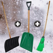 제설도구 3종세트 신형 넉가래 + 눈삽 + 도로비 다용도 눈밀대 폭설 눈쓸기 제설삽