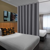 BluCOASTLINE 룸 디바이더 커튼 블랙 프라이버시 거실/침실/옷장 방 분리기 벽 칸막이 다용도 와이드 암막 드레이프 너비 3m10피트 x 높이 2.4m8피트 패널 1개, Grey_15ft wide x 8ft tall