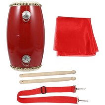 1 set 중국 스타일 허리 드럼 공연 소품 전통 yangko 스퀘어 댄스 성인 키즈 타악기 악기, 레드 12cm
