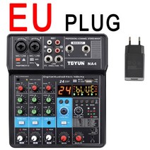 휴대용 믹싱 콘솔 4/6/8 채널 블루투스 사운드 카드 USB 기록 PC 오디오 믹서 방송 팟 캐스트 A6, China_NA4 EU Plug
