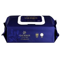 해봄비 프리미엄 물티슈 60매 캡형 정말 두껍고 넓은 특대 물티슈 1장 20cm x 30cm 총 590g, 해봄비 프리미엄물티슈60매 x 5개