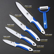 세라믹칼 정육칼 일본 독일 명품칼 중식칼 장미칼세라믹 칼 3 4 5 6 인치 필러 포함 요리사 과일 야채 유, 09 3456 BLUE WHITE SET