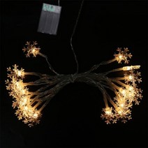 스트링라이트 줄조명 캠핑 Stars Snowflake LED Fairy String Lights Garland USB Battery Operated Christmas Tree Pa, 3M warm Snow