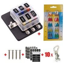 퓨즈 휴즈 범 자동차 6 웨이 블레이드 터미널 블록 12v 24v fuse holder box 해양 자동 커넥터 스위치 led 경고등, 6웨이 박스 1, 100a, 기준