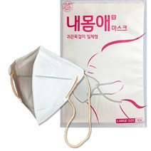 귀 통증이 전혀 없는 내몸애 마스크 (스트랩 일체형) 냄새가 없는 비엠스 마스크, 그레이, 40장