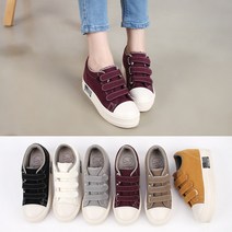 캐쥬얼 6cm 패브릭 벨크로 찍찍이 여자단화 스니커즈 키높이 운동화